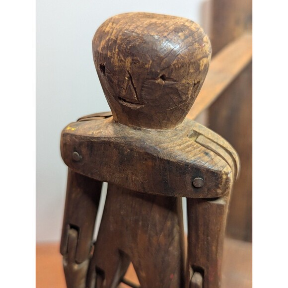 Early Antique Dancing Dan Wood Carved Folk Art Southern Pine - Picture 1 of 9